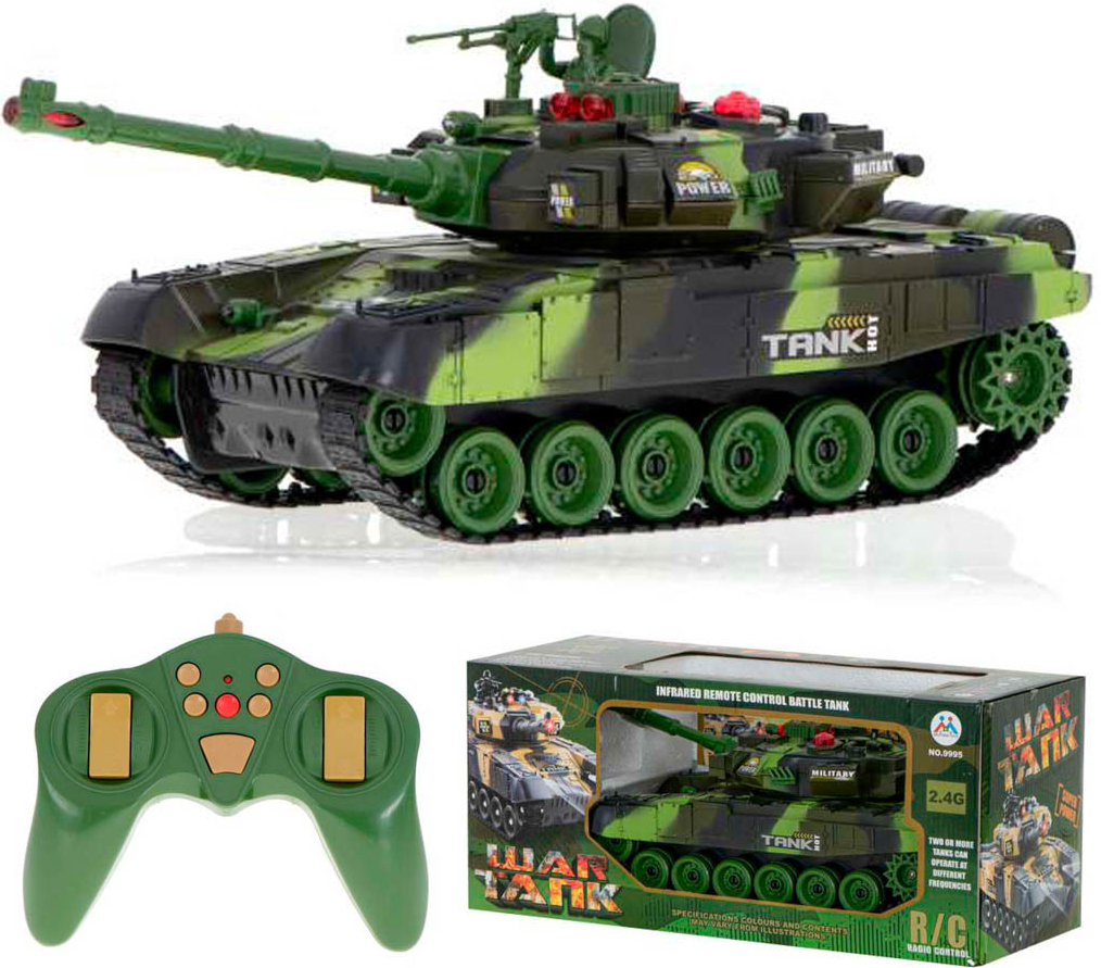 IQ models RC válečný tank T-80 No.9993 green camo 2,4 GHz RTR 1:24