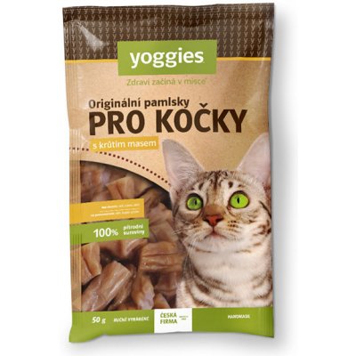 YOGGIES BARF krůtí masové pamlsky ze sušeného masa pro kočky 50 g – Zboží Mobilmania