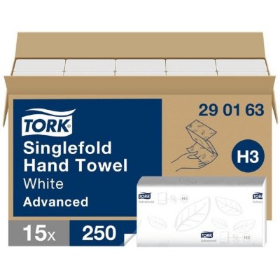 Tork Singlefold ZZ H3, 2 vrstvy, bílé, 15 x 250 ks, 290163 – Zboží Dáma