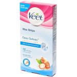 Veet Wax Strips voskové depilační pásky pro citlivou pokožku Almond Oil & Vitamin E 12 ks – Zboží Dáma