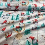 Vánoční bavlněná látka, metráž, šíře 160 cm, Vánoční vzor na Šedém – Zbozi.Blesk.cz