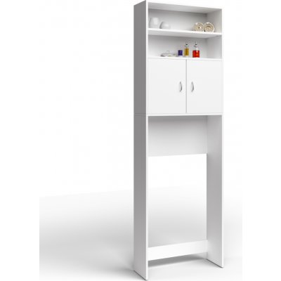 Casaria Vysoká skříňka nad pračku SILKE, 185×63×20 cm, bílá 100527 – Zboží Mobilmania