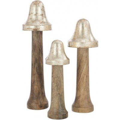 Set 3ks dekorace houba z mangového dřeva Ø 8 *31 cm J-Line by Jolipa – Hledejceny.cz