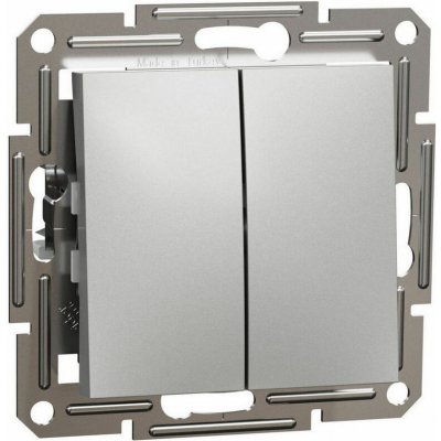 Schneider EPH0600161 Asfora Přepínač dvojitý střídavý řazení 6+6 bezšroubový alu – Hledejceny.cz