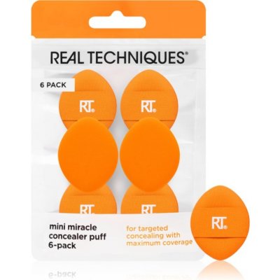 Real Techniques Mini Miracle Concealer Puff mini labutěnky na krémové a tekuté korektory oranžová – Zboží Dáma