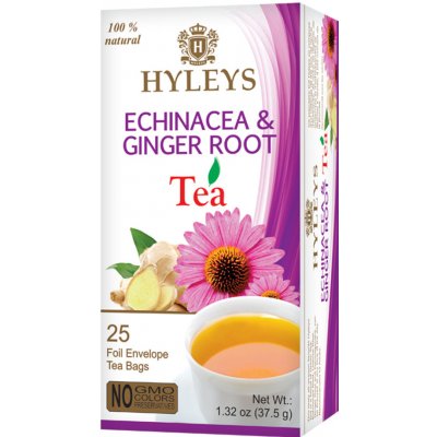 HYLEYS Zelený čaj Green Echinacea & Ginger Root 25 x 1,5 g