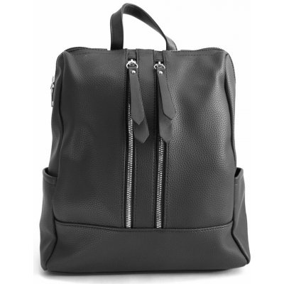 Středně velký černý batoh kabelka Romina 9293 – Zboží Mobilmania