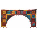 Sanu Babu Závěs nad dveře oblouk, patchwork, Rajastan, ruční výšivka, sklíčka, 190x98cm (5H) – Zboží Dáma