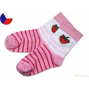 Nepon Dětské ponožky bavlněné Jahůdka sv. růžová