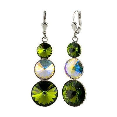 Klimm Rivoli se Swarovski Elements s třemi kameny Olivine 13034 – Hledejceny.cz