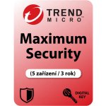 Trend Micro Maximum Security 5 lic. 3 roky (TI01144956) – Zboží Živě