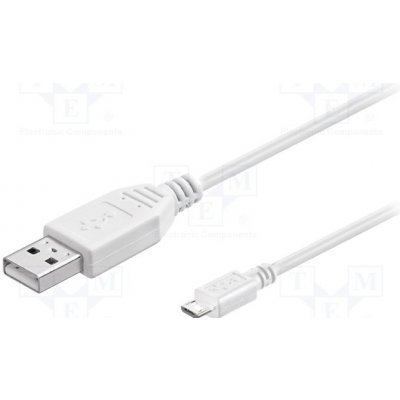 Goobay 96195 USB 2.0, USB A vidlice, USB B micro vidlice, 5m, bílý – Zboží Mobilmania