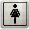 Piktogram ACCEPT Piktogram WC ženy (dámy) - stříbrná tabulka - černý tisk