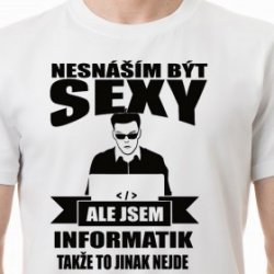 Tričko Sexy informatik Česky červená