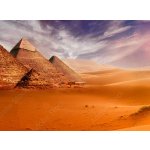 WEBLUX 293515177 Fototapeta vliesová Giseh pyramids in Cairo in Egypt desert sand sun rozměry 270 x 200 cm – Sleviste.cz