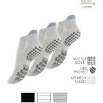 Ponožky dámské sportovní s podrážkou ABS vhodné na jógu 3 páry Bílá – Zboží Mobilmania