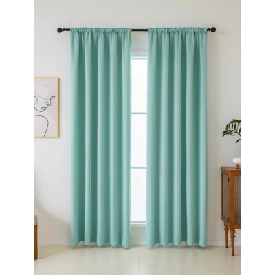 MKLuzkoviny.cz Blackout závěsy Elias mořská zelená – 140 × 250 cm (2 ks) - řasící stuha – Zboží Mobilmania