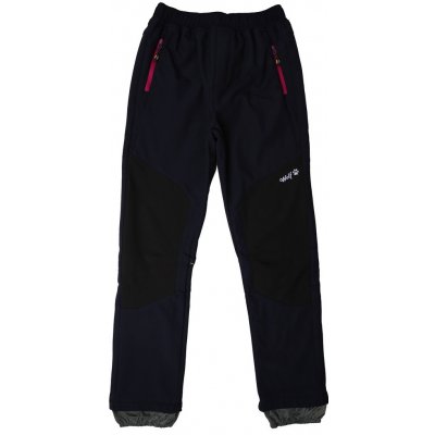 Wolf B2395 softshellové kalhoty s fleecem tmavě modré s růžovou – Zboží Mobilmania