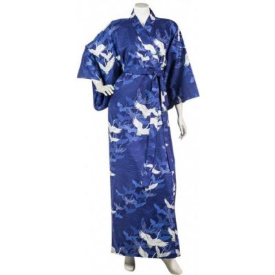 Japonské dámské kimono se vzorem Jeřábů dlouhé – Zboží Mobilmania