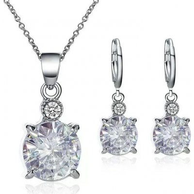 Izmael Set Round Crystal Stříbrná KP29899 – Zboží Dáma
