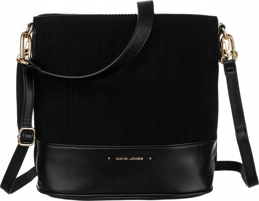 David Jones černá crossbody kabelka s manšestrem 6877-2