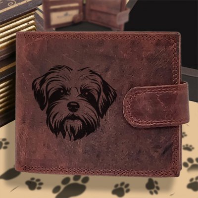 Pánská s motivem pro milovníky psů s obrázkem pejska Maltština 4 Vínová peněženka Carlo – Zboží Mobilmania