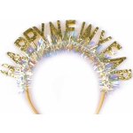 Párty čelenka do vlasů Happy New Year saténová Varianta: 2 zlatá, Balení: 1 ks – Zboží Mobilmania