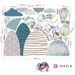 INSPIO 3701bf Samolepky na zeď pro děti - Kopce, letadla, balóny a vlak, velikost 90 x 150 cm – Zboží Dáma