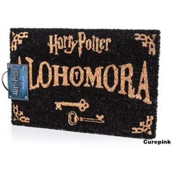 CurePink rohožka Harry Potter: Alohomora (60 x 40 cm) černá [GP85067]