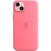 Pouzdro a kryt na mobilní telefon Apple Apple iPhone 15+ Silicone Case with MS - Pink MWNE3ZM/A