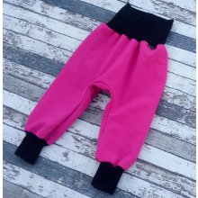 Yháček Softshellové kalhoty zimní růžová černá