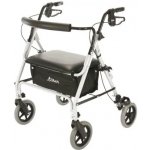 DMA Čtyřkolové chodítko 249 A - rozšířené - stříbrná—Skládací rám se sedátkem – Zboží Dáma