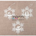 Vločka závěsná dřevěná pr. 17 cm bílá s glitry mix – Hledejceny.cz