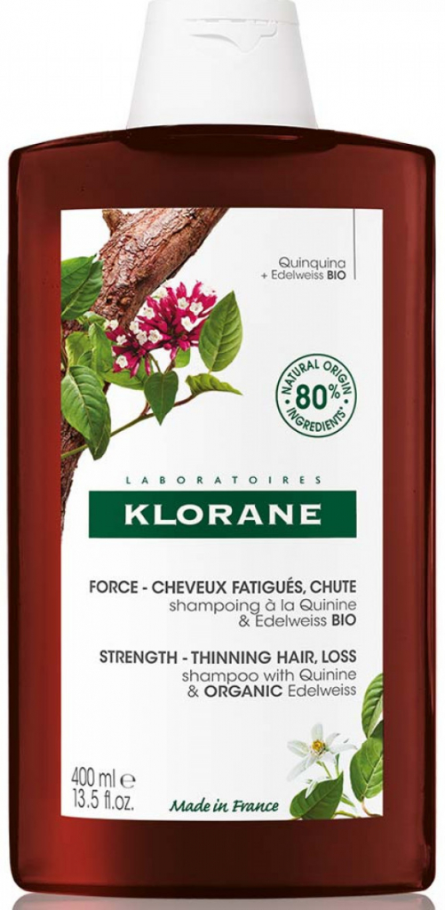 Klorane Shampoo chinin a BIO protěží alpská 400 ml