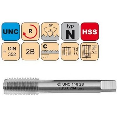 NÁSTROJE CZ Sadový závitník UNC 7/8"-9 III 2B HSS DIN 352 - 0204 - CZZ0204-UNC-7/8"-9-III-2B – Hledejceny.cz