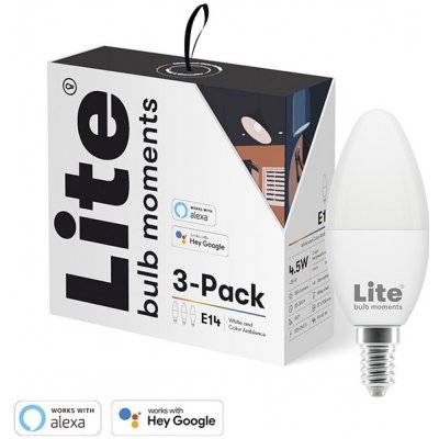Lite Bulb Moments White and Color Ambience E14 Google Home, Amazon Alexa , 3 ks – Hledejceny.cz