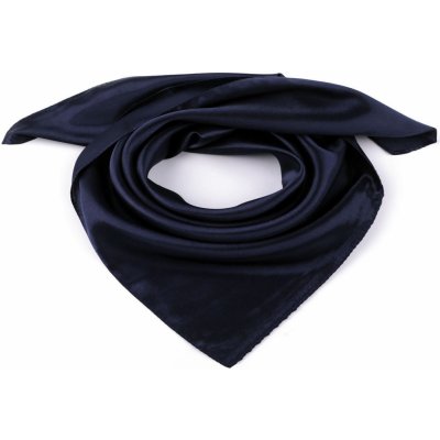 saténový šátek jednobarevný 6 modrá tmavá