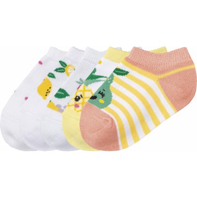 Lupilu Dívčí nízké ponožky s BIO bavlnou, 5 párů bílá/žlutá/oranžová/pink – Zbozi.Blesk.cz