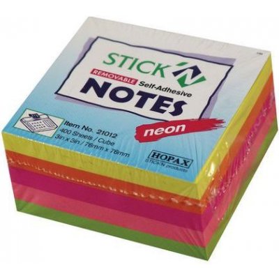 Manutan Expert Kostka samolepicí Stick´n 76x76 mm, neonová, 400 lístků – Hledejceny.cz