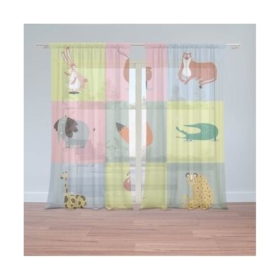 Sablio Záclony Zvířátka ze Zoo: 2ks 150x250cm – Hledejceny.cz