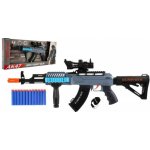 Teddies Samopal na pěnové náboje + náboje 12ks plast 60cm na baterie se světlem zvukem v krabici 65x27x6cm 00861379-XG – Zbozi.Blesk.cz