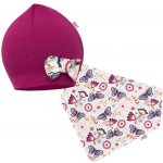 New Baby Kojenecká čepička s šátkem na krk Missy růžová – Zboží Dáma