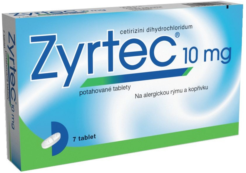 Zyrtec por.tbl.flm. 7 x 10 mg od 107 Kč - Heureka.cz