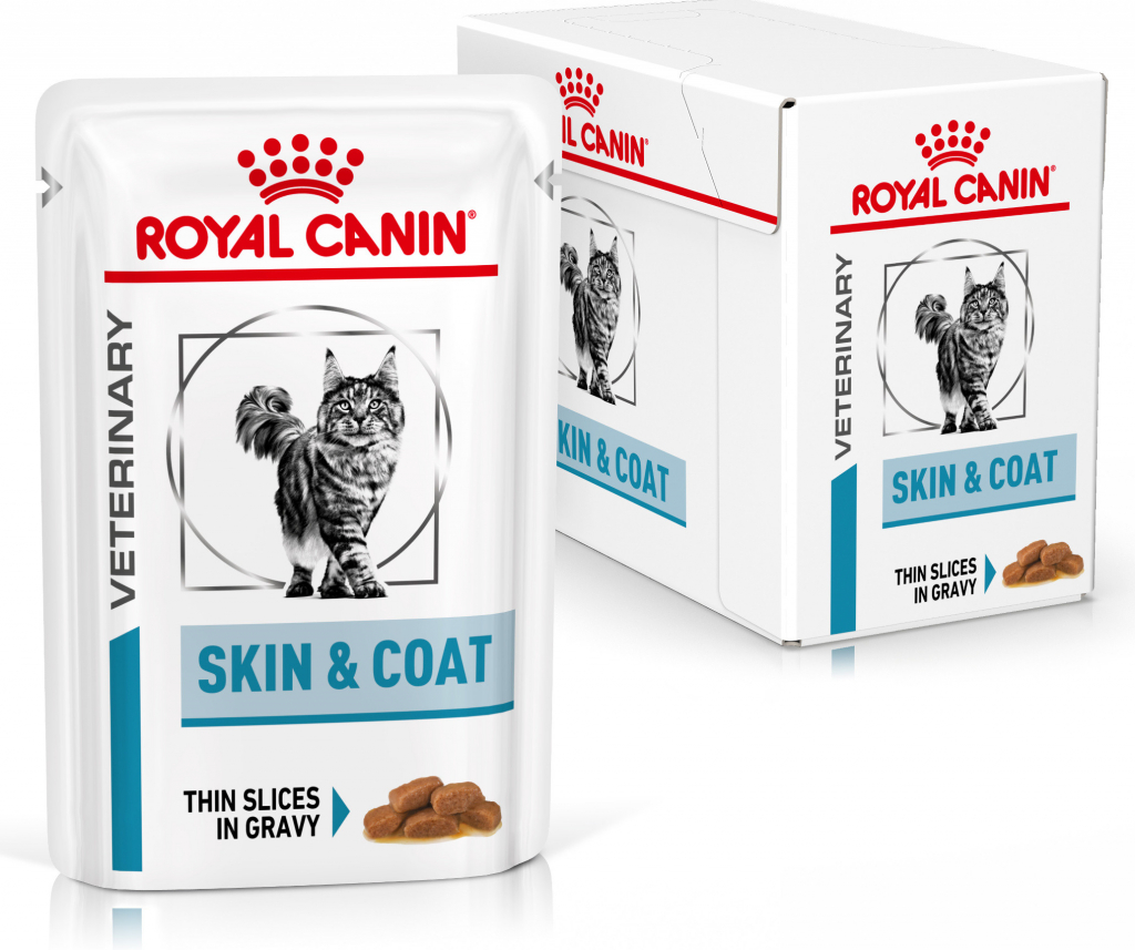 Royal Canin Veterinary Health Nutrition Cat Skin Coat Pouch 12 x 85 g