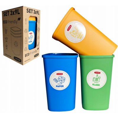 CURVER ECO Friendly 02173-999 3 x 9 l Set košů na tříděný odpad – Hledejceny.cz