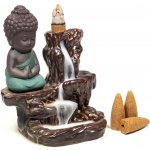 Mani Bhadra Stojánek pro vonné kužely s tekoucím kouřem malý Buddha cca 12 cm – Zboží Mobilmania