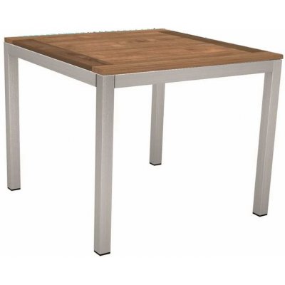 Stern Jídelní stůl Classic, čtvercový 90x90x73 cm, profil nohou čtvercový, rám nerezová ocel, deska teak – Hledejceny.cz