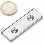 Neodymový magnetický úchyt kvádr 60 × 20 v. 4 mm, 2× M4, síla 29 kg – Zboží Dáma