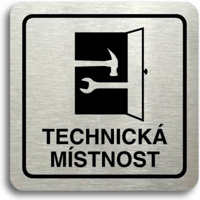 Accept Piktogram "technická místnost" (80 × 80 mm) (stříbrná tabulka - černý tisk) – Hledejceny.cz