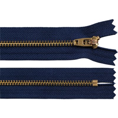 Kovový zip YKK No 4 délka 20 cm (jeansový), střední, 4 (919) modrá tmavá mosaz – Hledejceny.cz